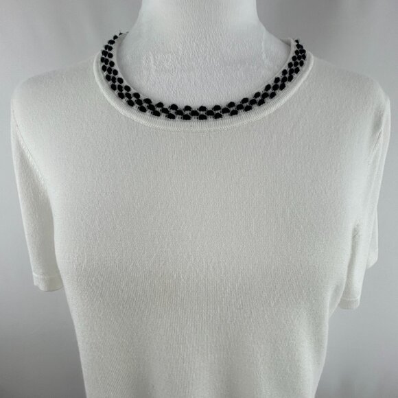 Karl Lagerfeld Paris minimalist white knit super soft top - Medium - Picture 2 of 8